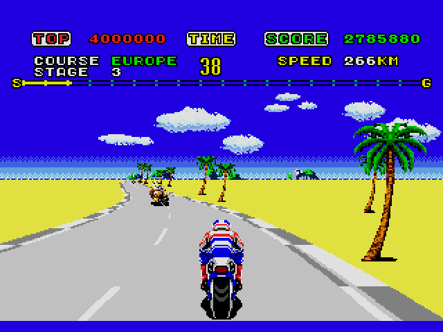 Super hang on  screenshot of game play
